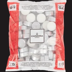 Candra theelichten wit
