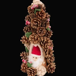 Dennenappeldecoratie met viltfiguur