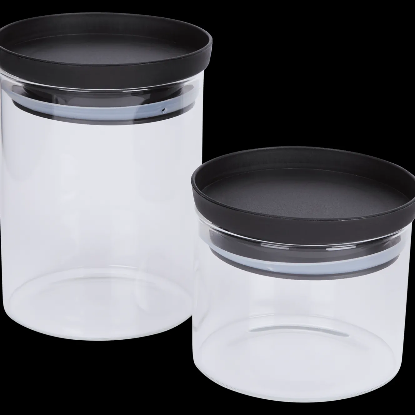 Glazen voorraadpottenset