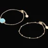 Gold plated armbandjes met edelsteen
