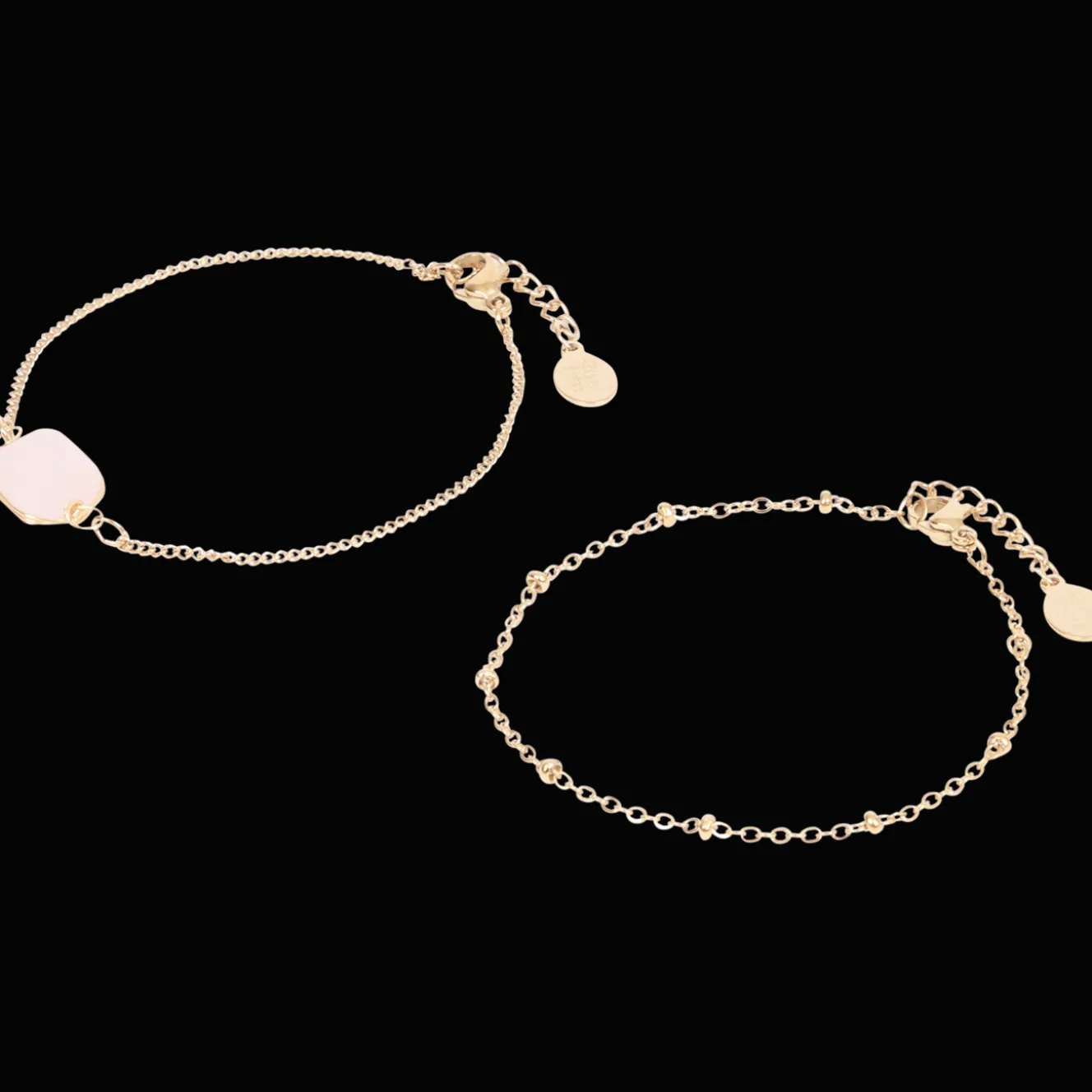 Gold plated armbandjes met edelsteen