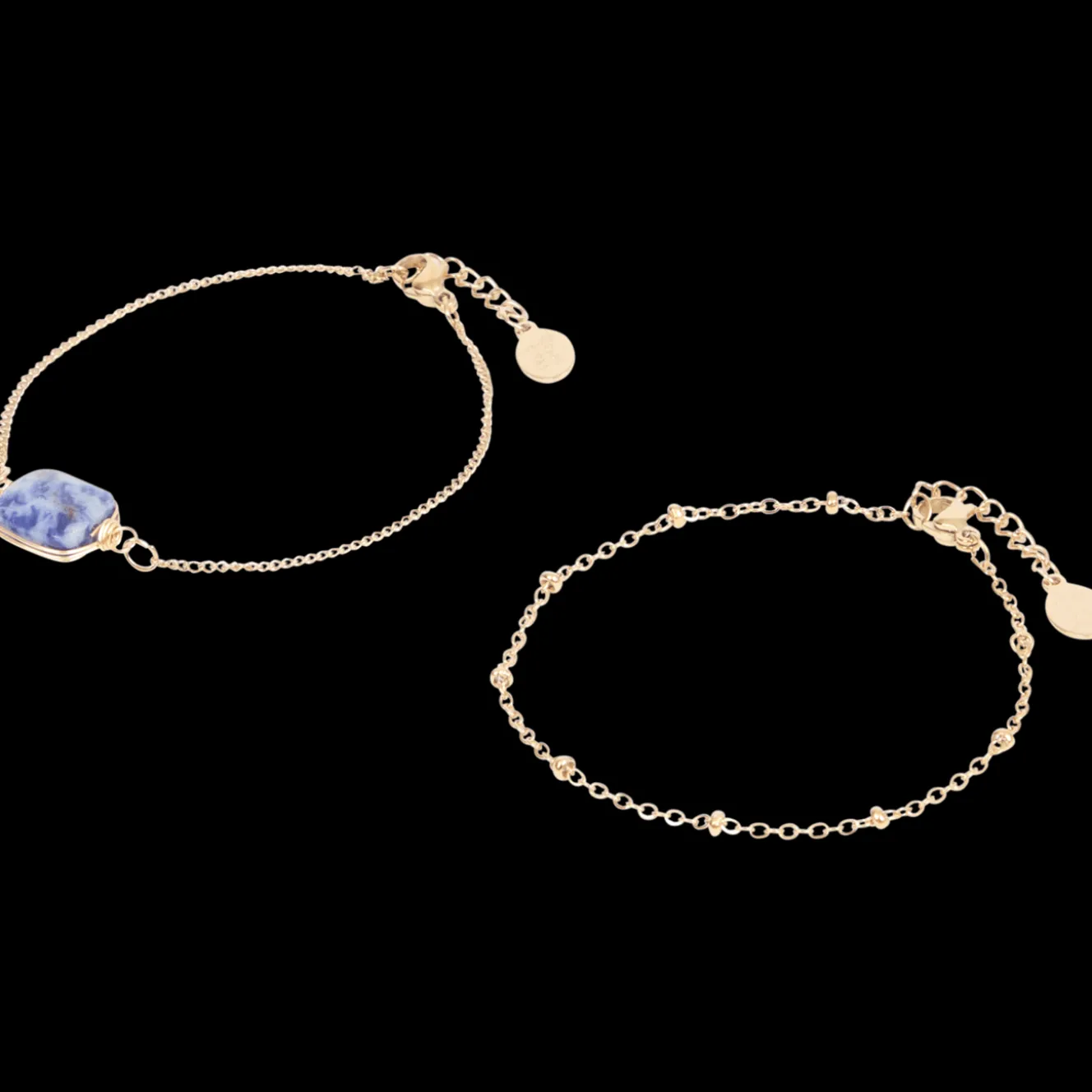 Gold plated armbandjes met edelsteen