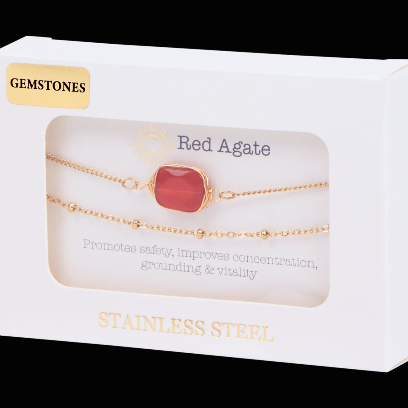 Gold plated armbandjes met edelsteen