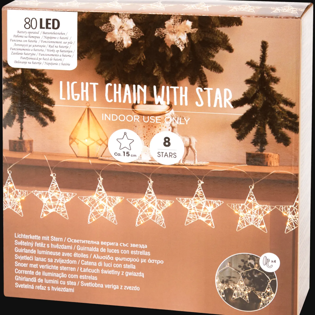 Lichtslinger met kerstbomen of sterren