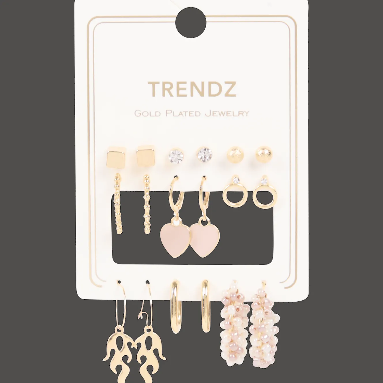 Trendz vergulde oorbellenset