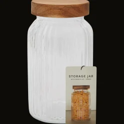 Voorraadpot met houten deksel